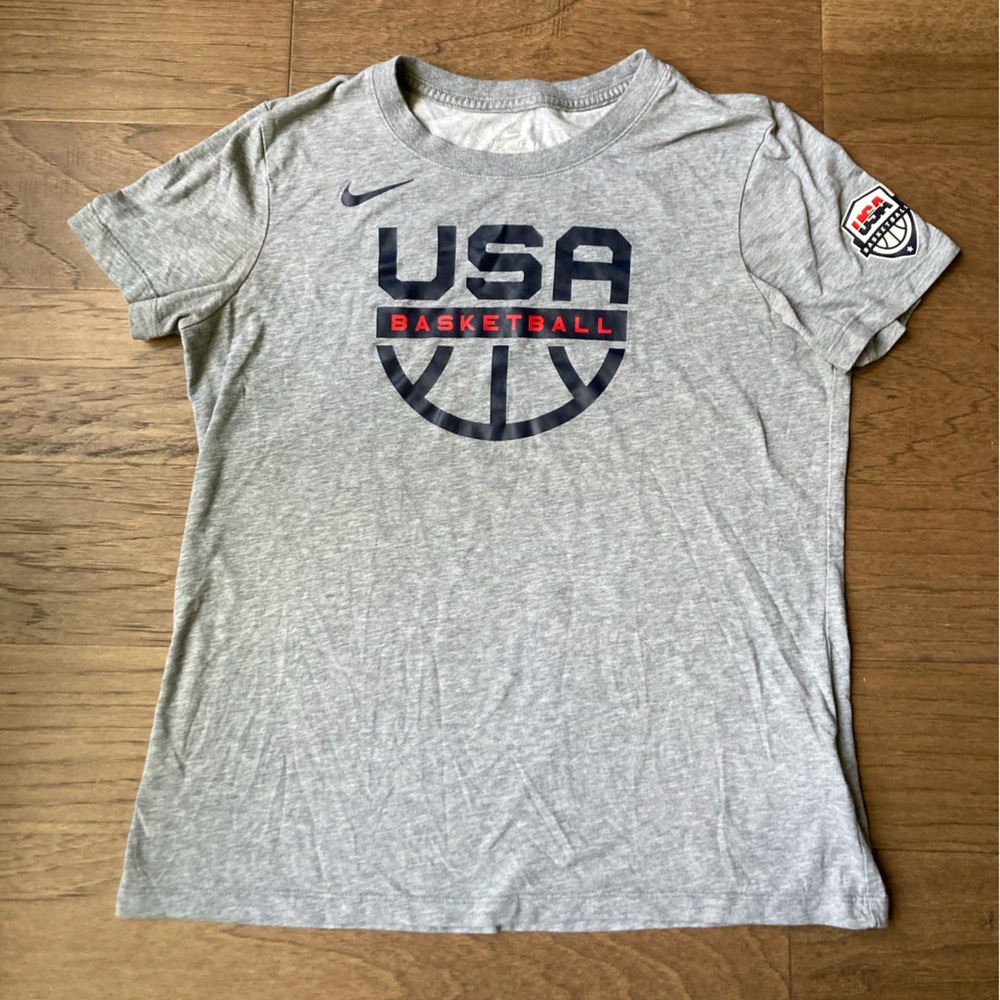 Nike Women’s USA Basketball Gray Tee-Dri fit-Size M